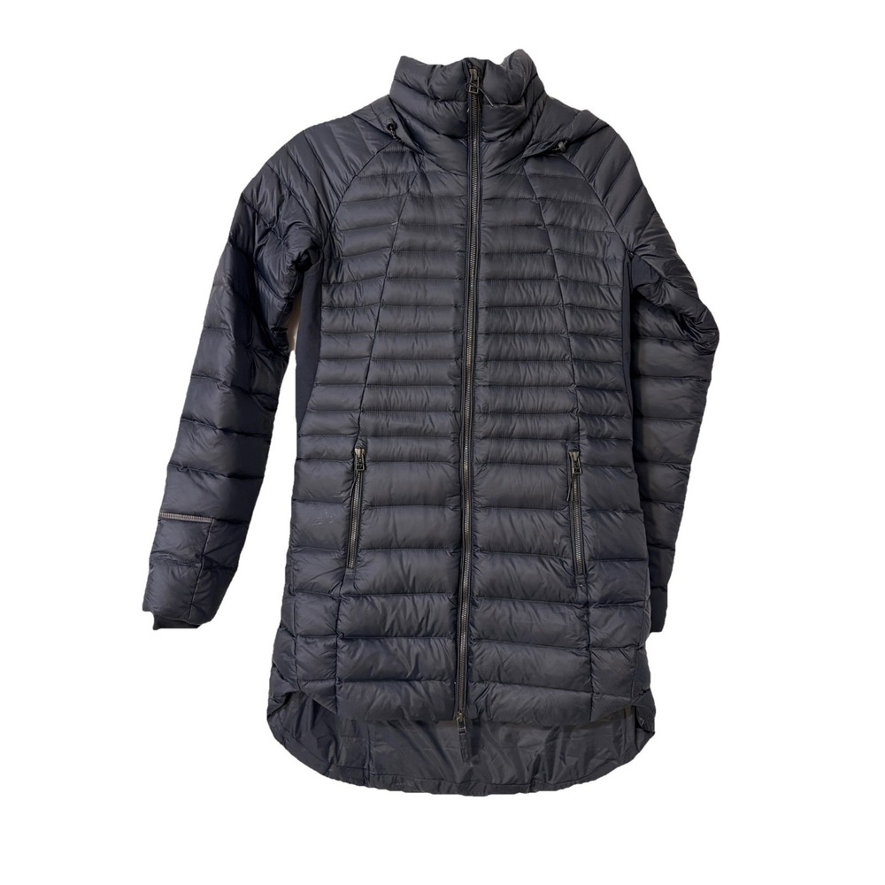LL‎ Bean Women's Ultralight 80% Down Hooded Coat Black Sz XXS 518314